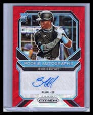 2021 Panini Prizm Rookie Autographs Jesus Sanchez #RA-JE Red 69/75 Autograph RC