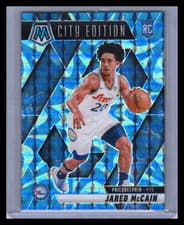 2024-25 Panini Prizm Mosaic City Edition Jared McCain #277 Blue Reactive RC