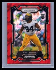 2024 Panini Prizm Draft Picks Kris Jenkins #140 Red Mosaic RC
