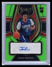 2022 2021-22 Panini Select Prizm Jason Preston #RS-JPT Green Autograph 68/99 RC